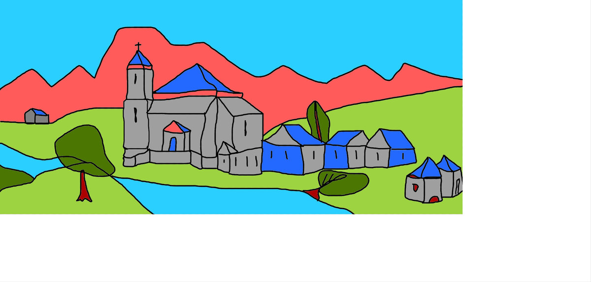 пейзаж из арт раскраски