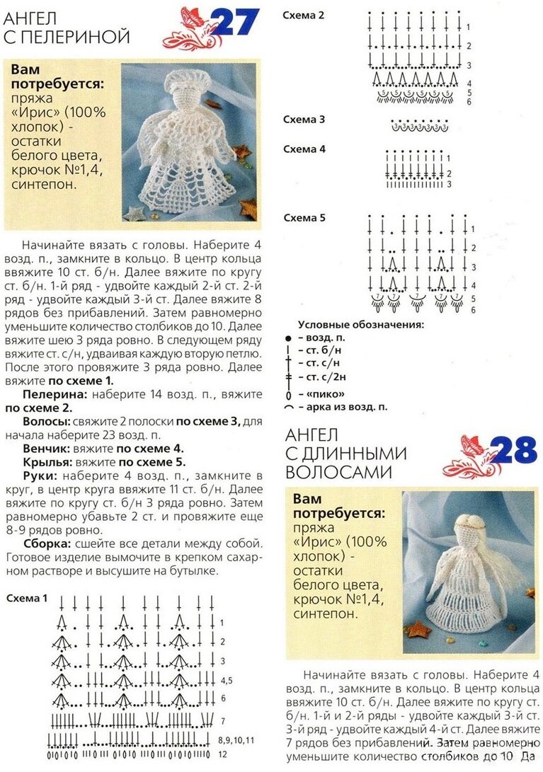 Ангелочек вязаный крючком с подробной схемой Ангелочки со схемами вязания крючком Вяжем с ЮлиК Дзен