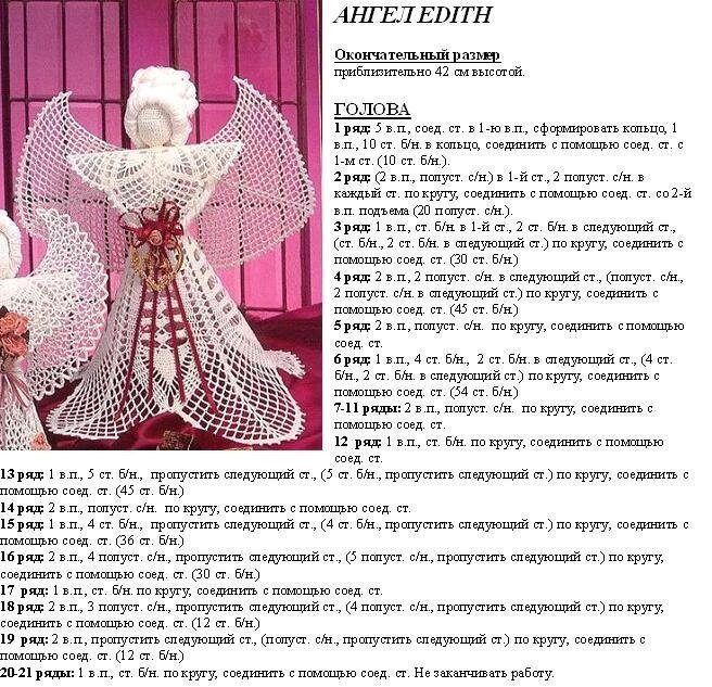 Ангелочек вязанный крючком схема и описание Ангелочки со схемами вязания крючком Вяжем с ЮлиК Дзен