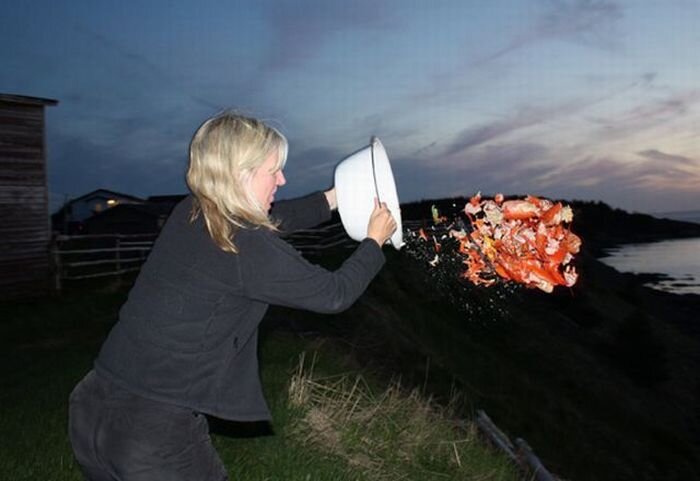 Ловит свежее крабовое мясо своей же шляпой, респект таким девушкам.