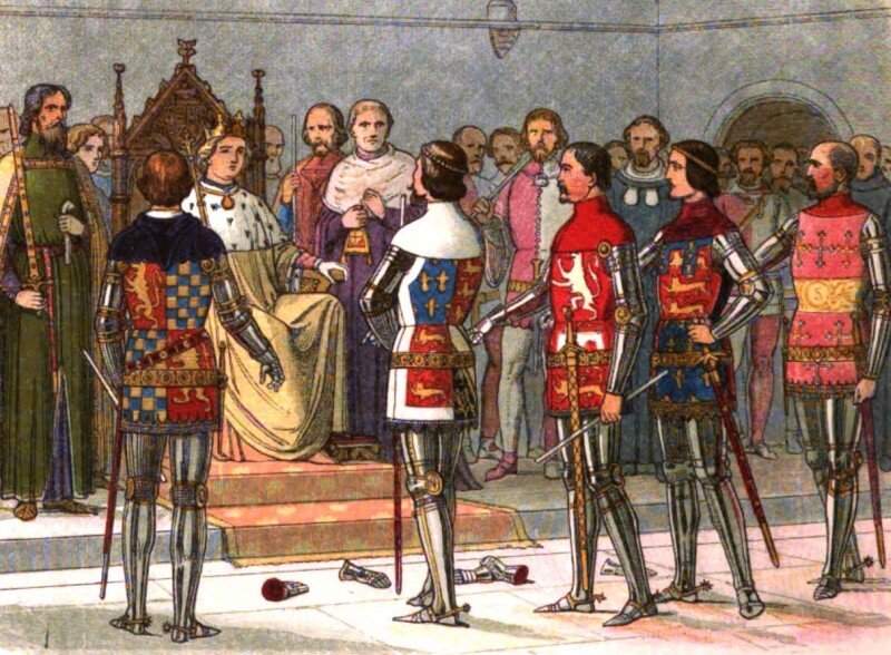 Пять лордов-апеллянтов перед Ричардом II.