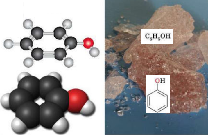 Формула фенола и его физическое воплощение