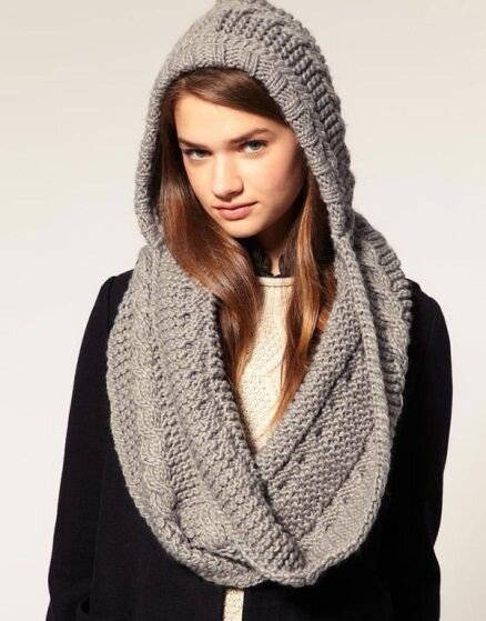 Капор из норки схема