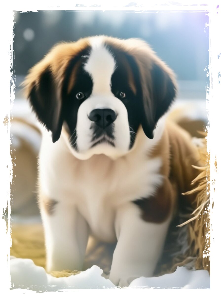 Щенок сенбернар Малыш ( нейросеть) 