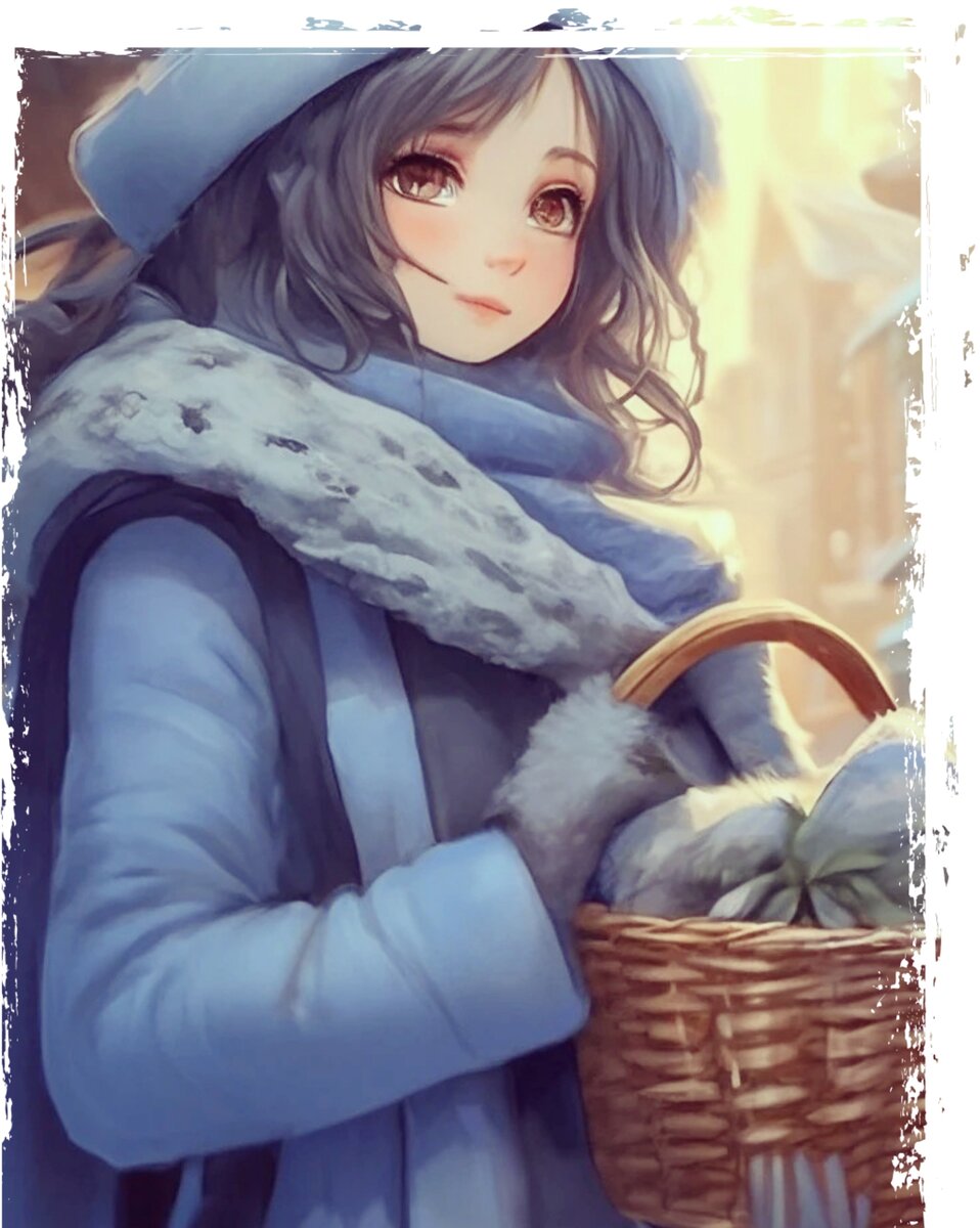 Девушка с корзиной ( нейросеть) 