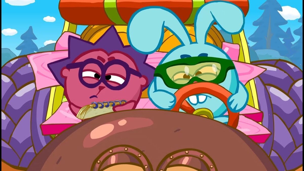 Серия прикольная тут тебе и машины сделаны из чего попало. И из деревянного туалета и из ванны. Но мне понравилась машина Кроша и Ёжика. У них  машина сделана из Железной няни.  Также тут есть репортаж от Пина и реклама шампуня от лысого Лосяша. Очень смешная серия. 