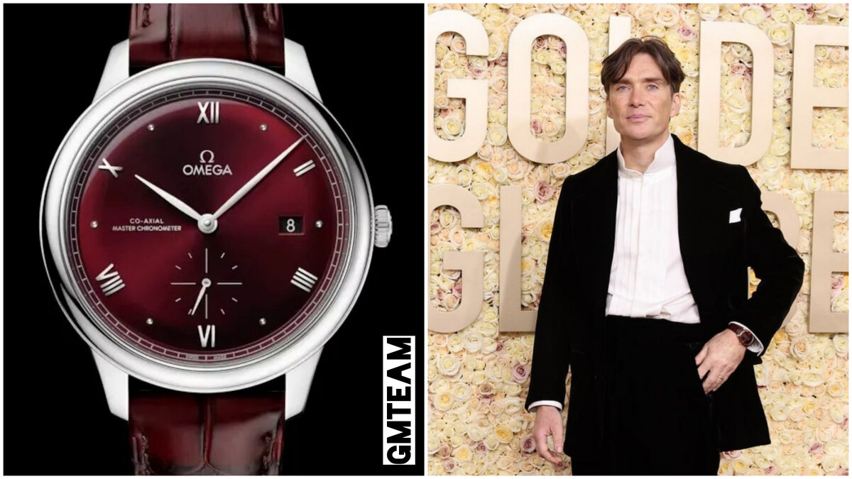 Киллиан Мёрфи на церемонии «Золотой глобус»-2024 в часах Omega Sedna Gold Trésor De Villa. Фото из открытых источников.