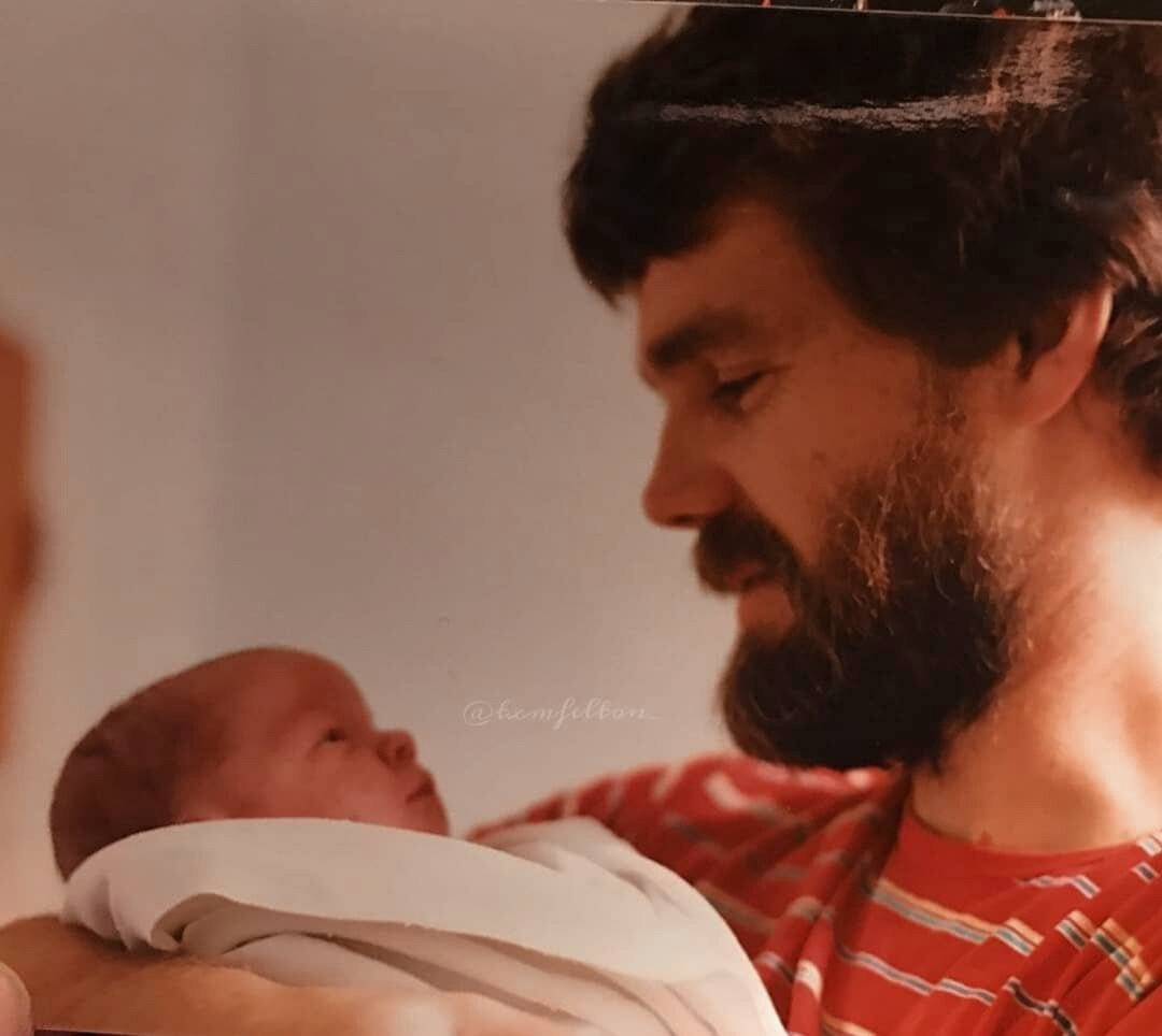 Том с папой Питером. 1987 год.