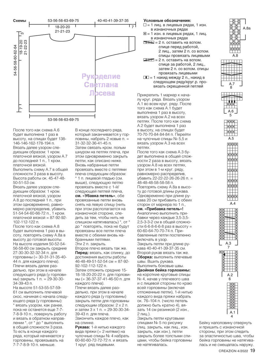 Свитер спицы 5 схема