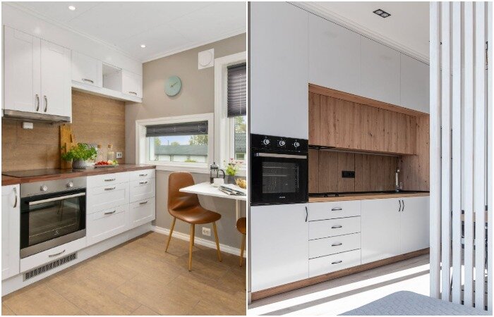 Линейные гарнитуры обычно устанавливают в компактных помещениях