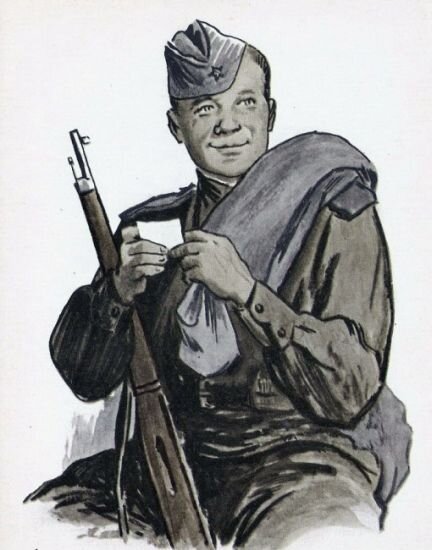 Иллюстрация О. Верейского к поэме "Василий Теркин" (https://ru.wikipedia.org/)