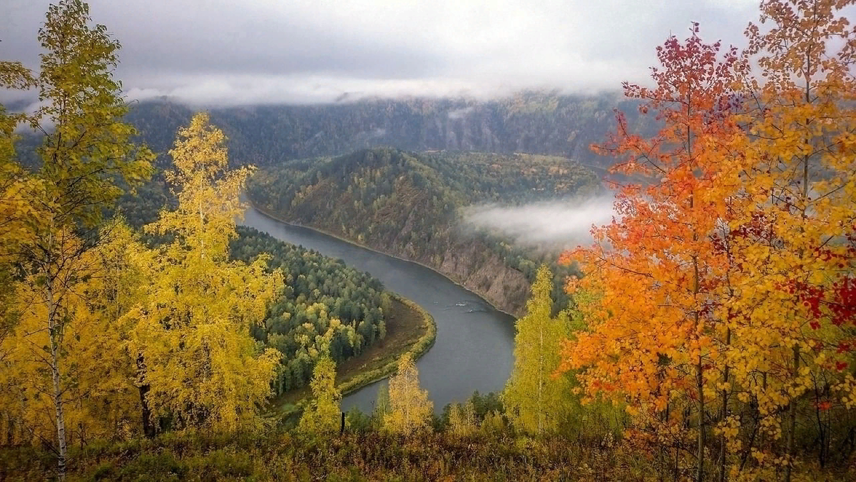 Река осенью в сибири фото