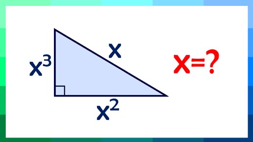 Катеты равны квадрату и кубу гипотенузы ➜ Найдите гипотенузу