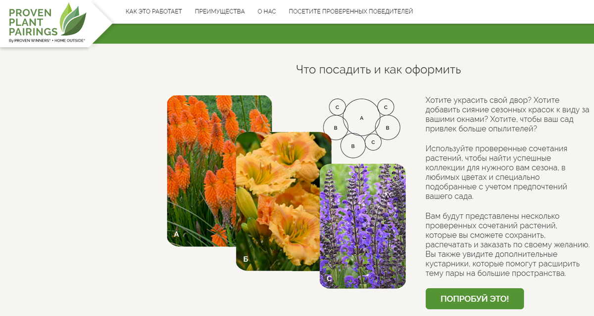 Proven Plant Pairings - бесплатное и простое в использовании приложение для персонализированных рекомендаций