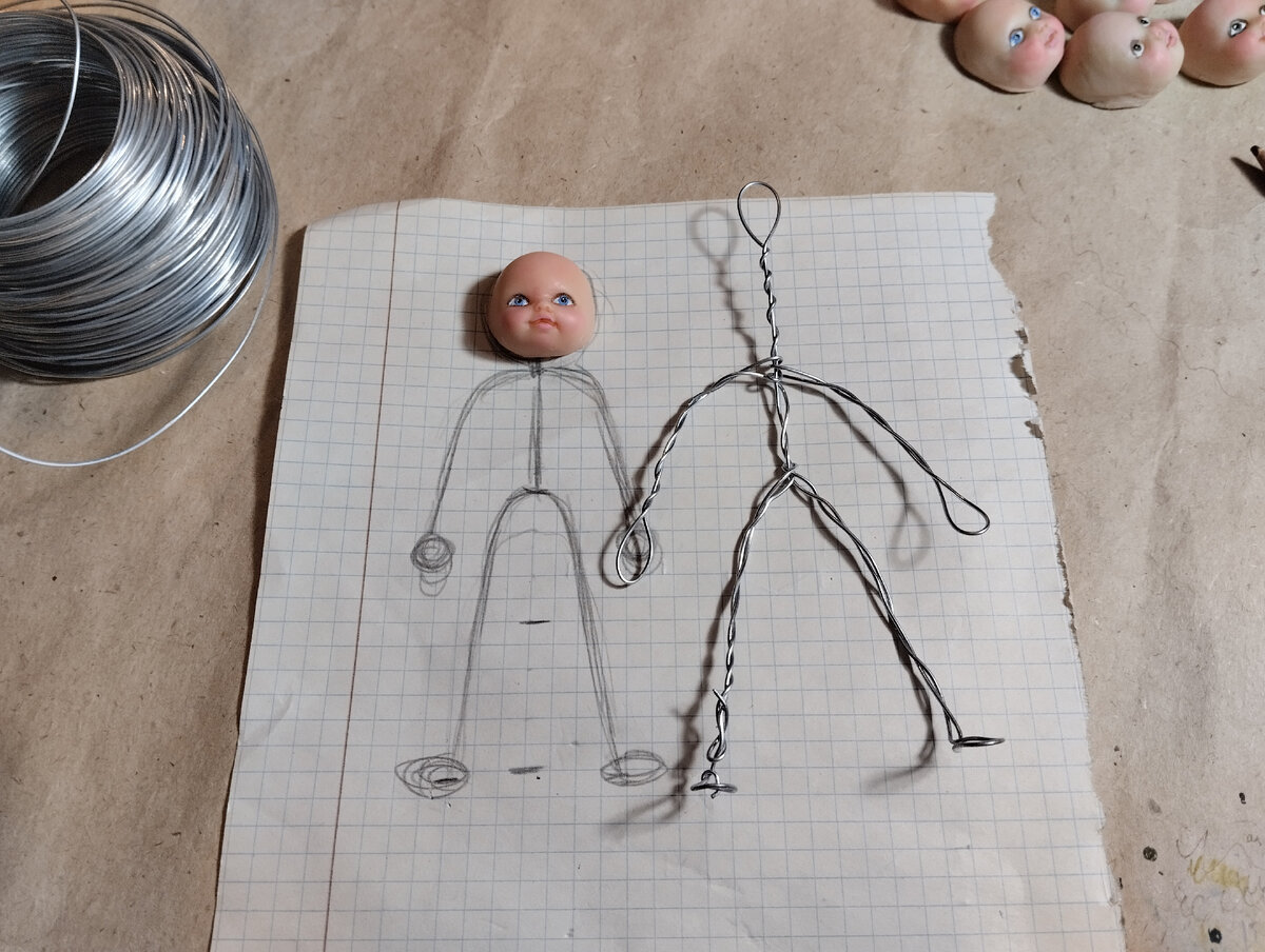 Каркас из проволоки делаем по схеме