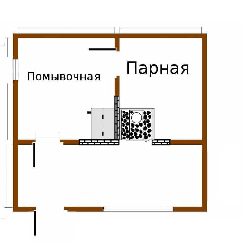 Планировка бани 4х4