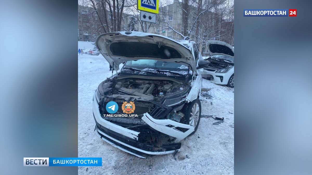    В центре Уфы при столкновении двух иномарок пострадал пешеход