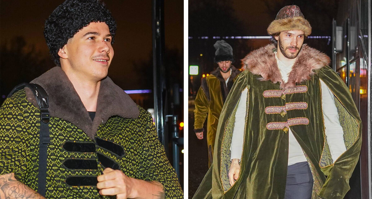 Хоккеисты Спартака в национальных костюмах 