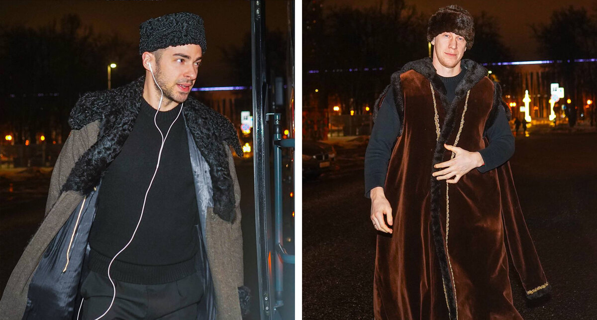 Хоккеисты Спартака в национальных костюмах  