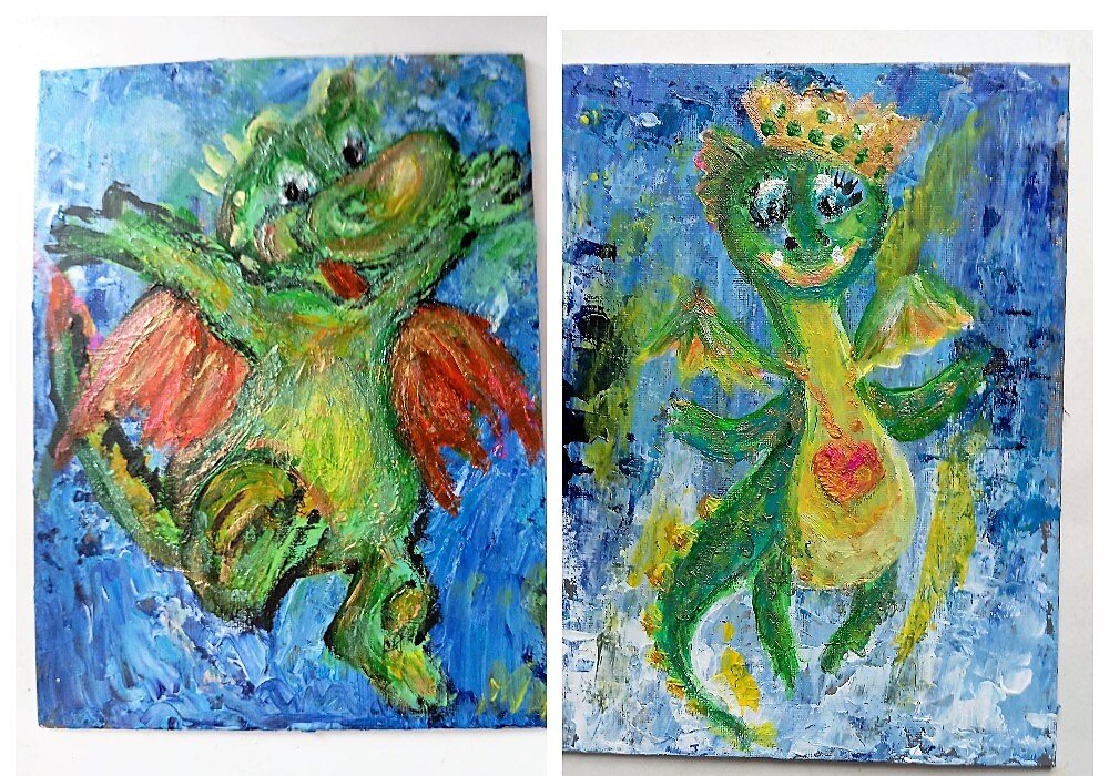 Дракончик до и после встречи Нового года