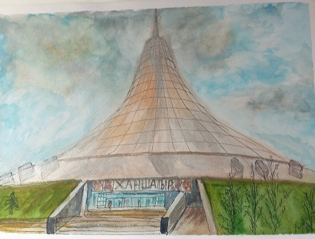 Так рисовала городской пейзаж по старому