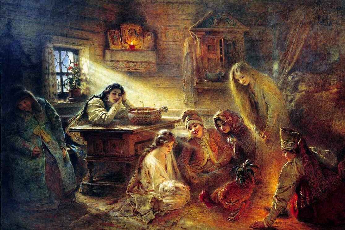 Художник К.Е.Маковский Святочные гадания, 1890г.