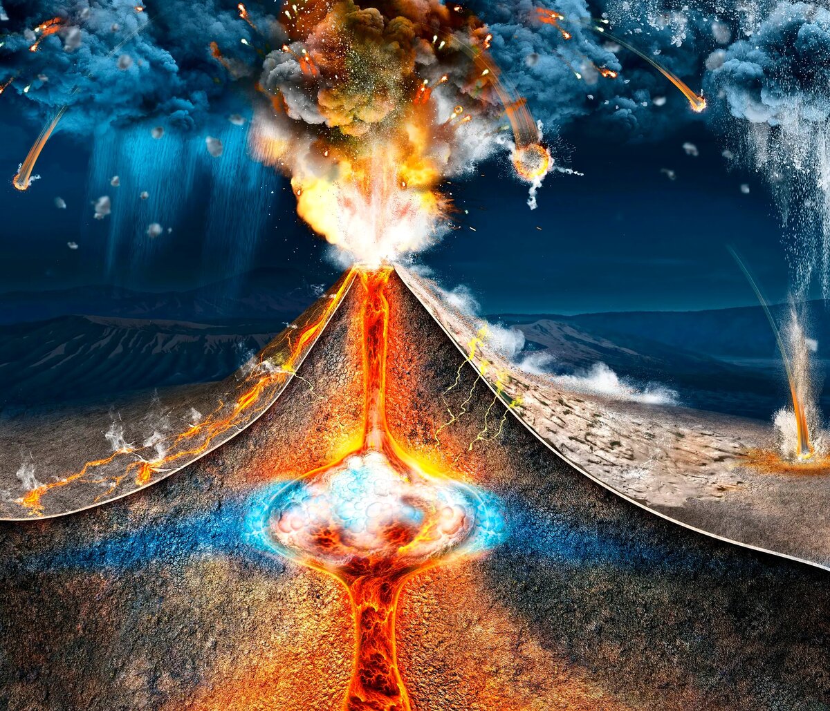 В конце XVII века внутри Тамборы образовалась большая магматическая камера (центр)
Источник: Claus Lunau