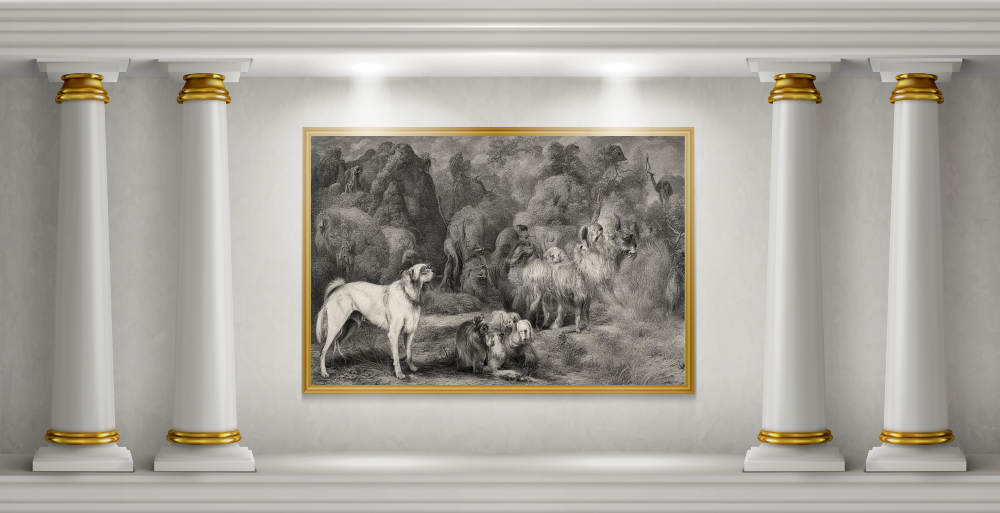 Древние собаки живопись