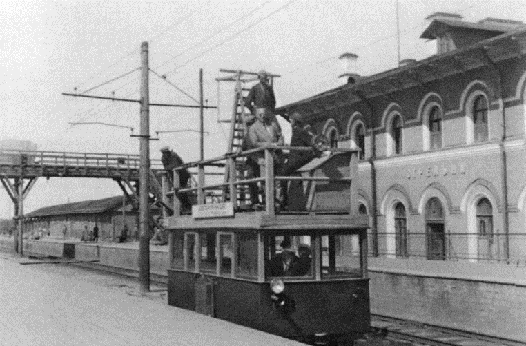 Историческое фото. Монтажная автодрезина на базе УА, Стрельна, 1934 год.