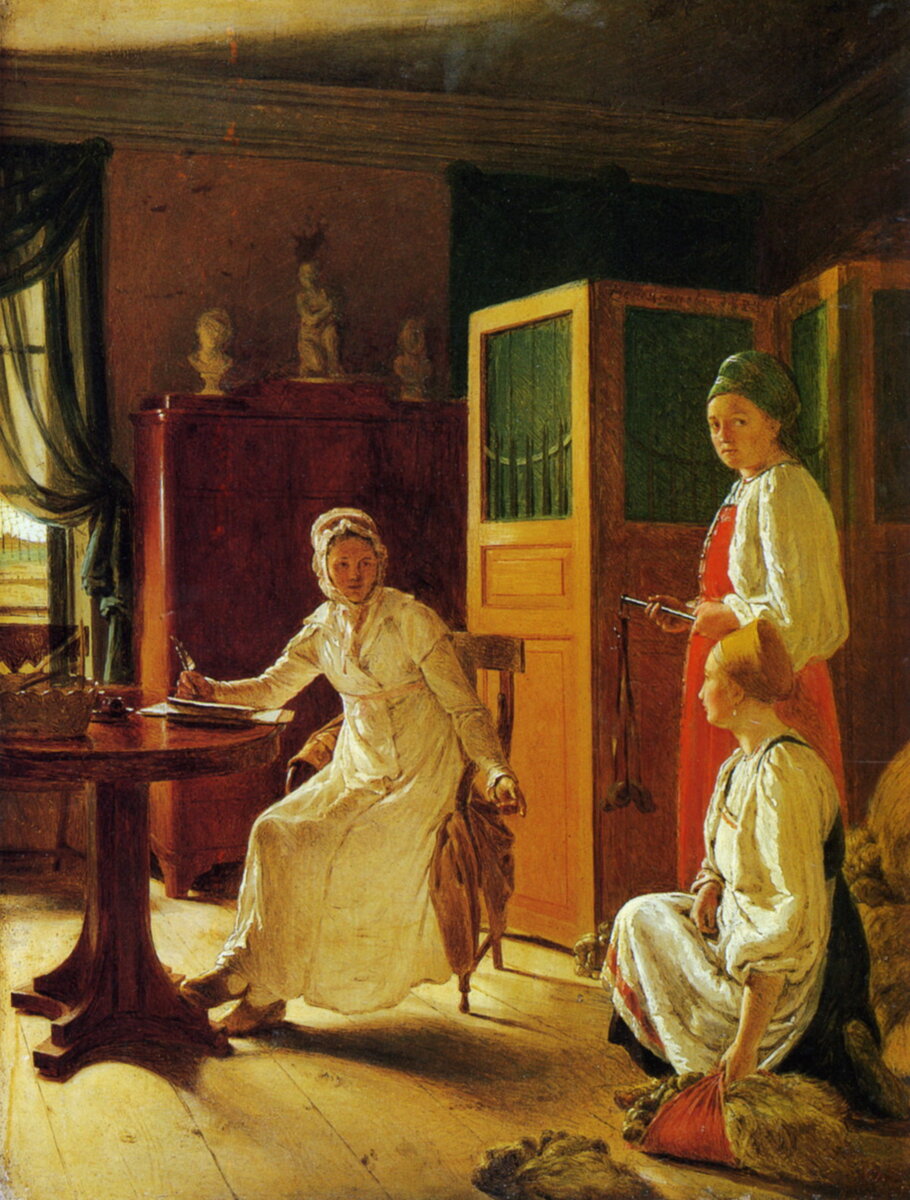 "Утро помещицы" Венецианов А. Г. 1823 г.
