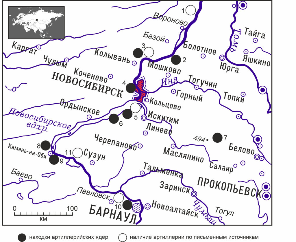 Карта археологических находок предоставлена Андреем Бородовским.📷
