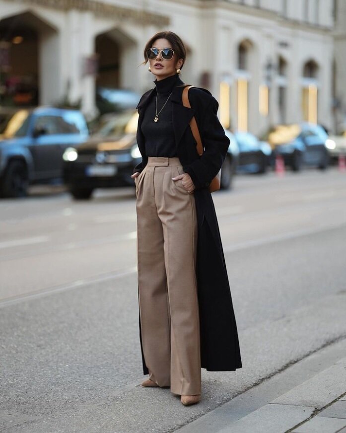 Brown Wide Leg Wool Pants  Стильные наряды, Одежда, Стиль