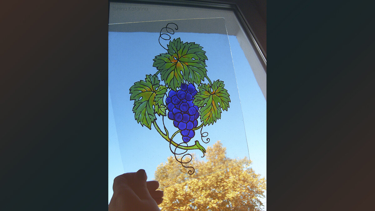 Контурный заливной витраж автора. 