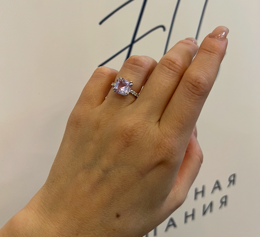 Кольцо из лилового кунцита с бриллиантами. Flawless Jewelry 