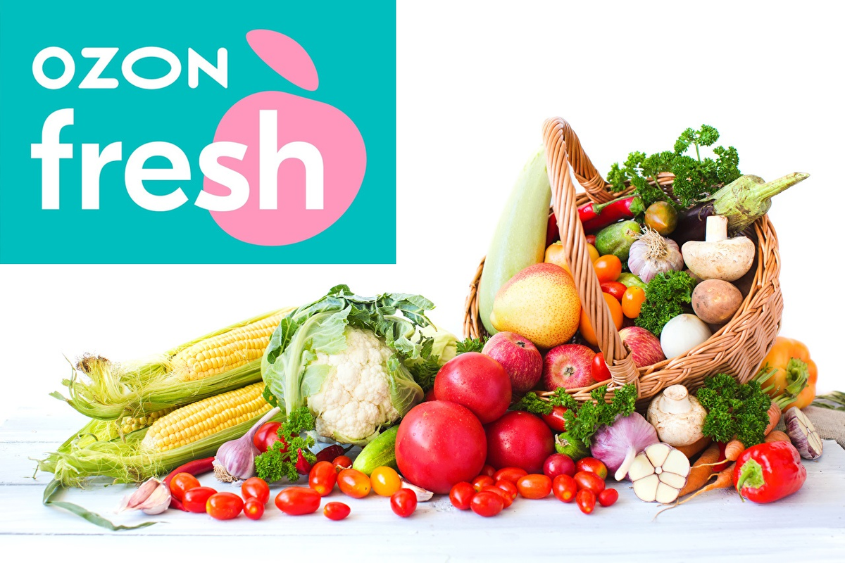 Озон заказ продуктов на дом. OZON Фреш. OZON Fresh курьер. OZON Fresh logo. Сборщик Озон Фреш.