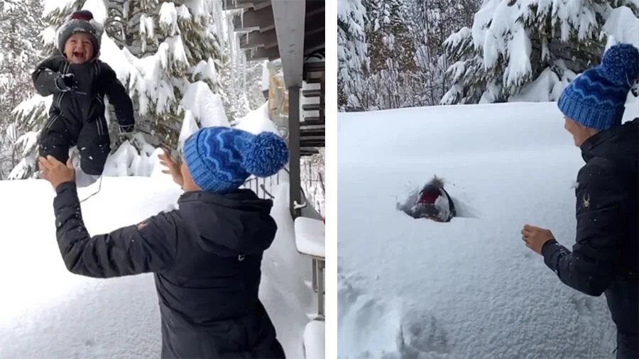 Сосед кидает снег. Бросил ребенка в сугроб. Снег кинуть. Кидание в сугроб. Кидает снег.