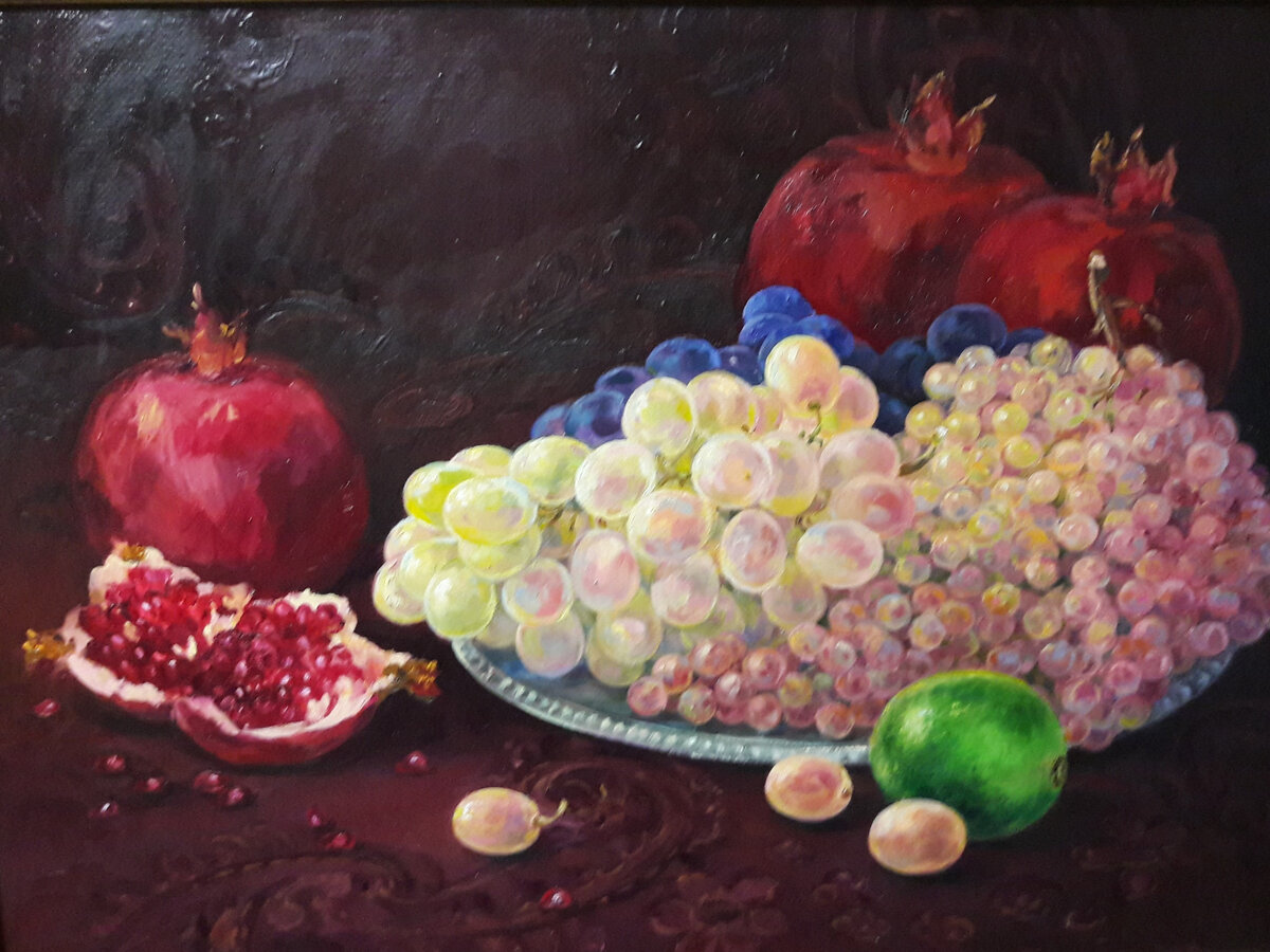 Виноград, 2009 г., материалы: холст, масло, размеры: 40х60 см, источник: https://artsreda.ru