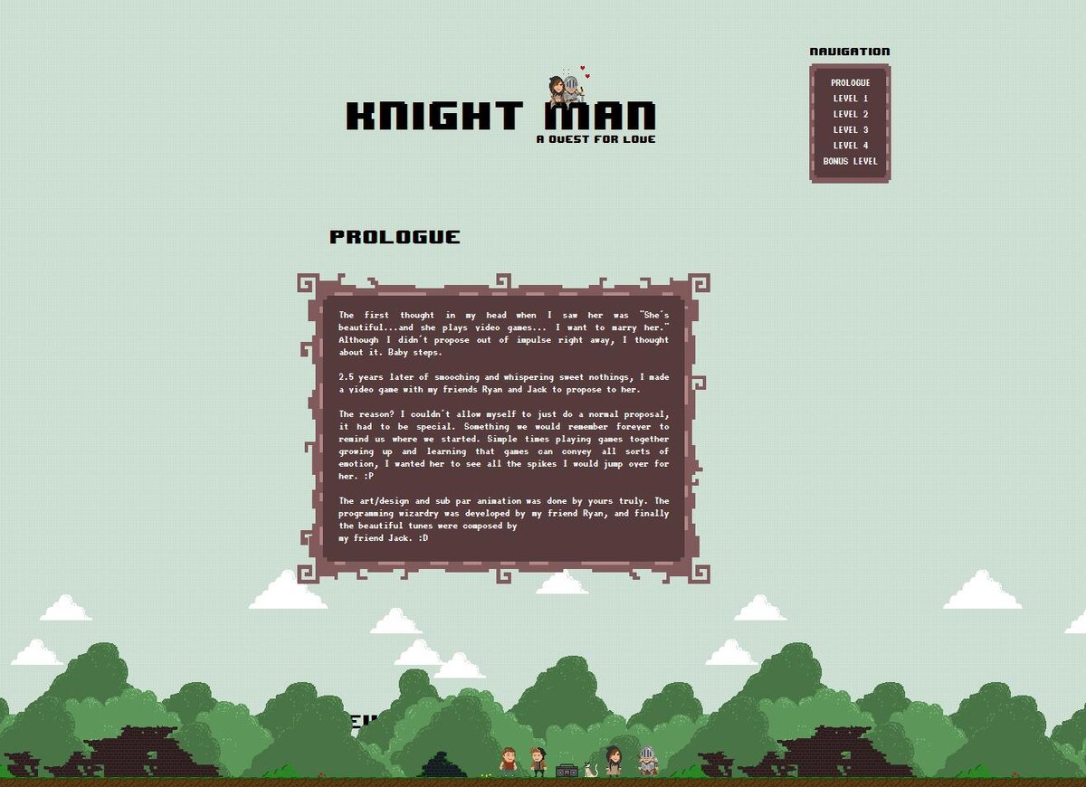 Скриншот игры "Knight Man: A Quest for Love"