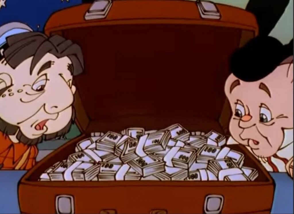 Кадр из мультфильма "Незнайка на Луне" 1997-1999 года.