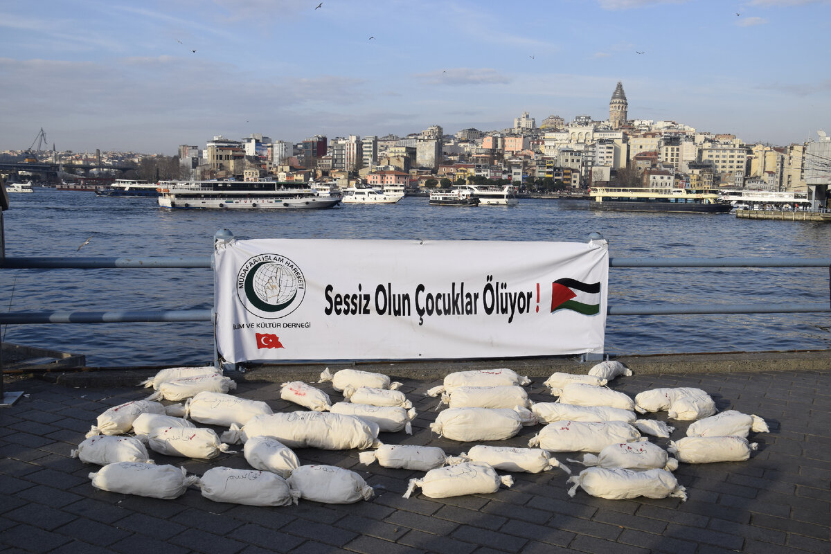 Экспозиция протеста на галатском мосту