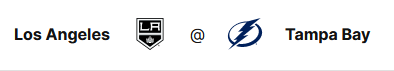 Лос Анджелес Кингз против Тампа Бэй Лайтнинг