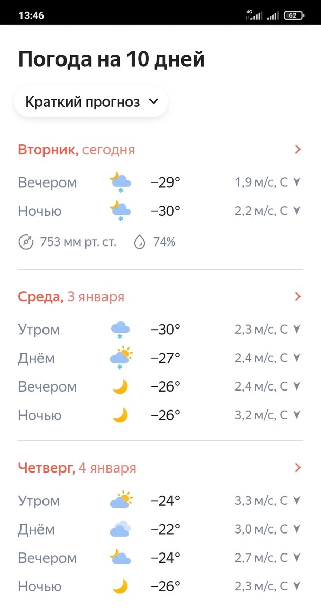 Скрин прогноза погоды на новогодние выходные. Источник «Яндекс.Погода».