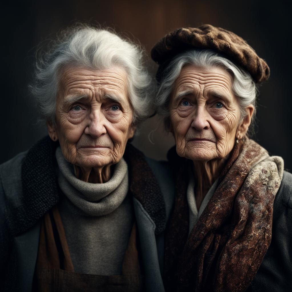 Старик и старушка в интерпретации нейросети Кандинский 3-0