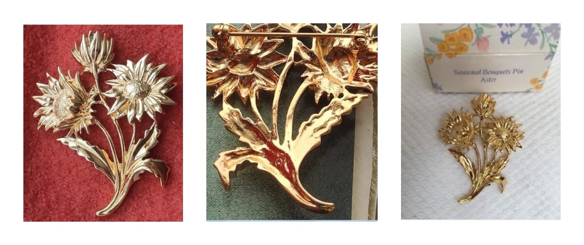 Брошь Aster из коллекции компании Avon  Сезонные букеты - Seasonal Bouquets Pins 1991 года