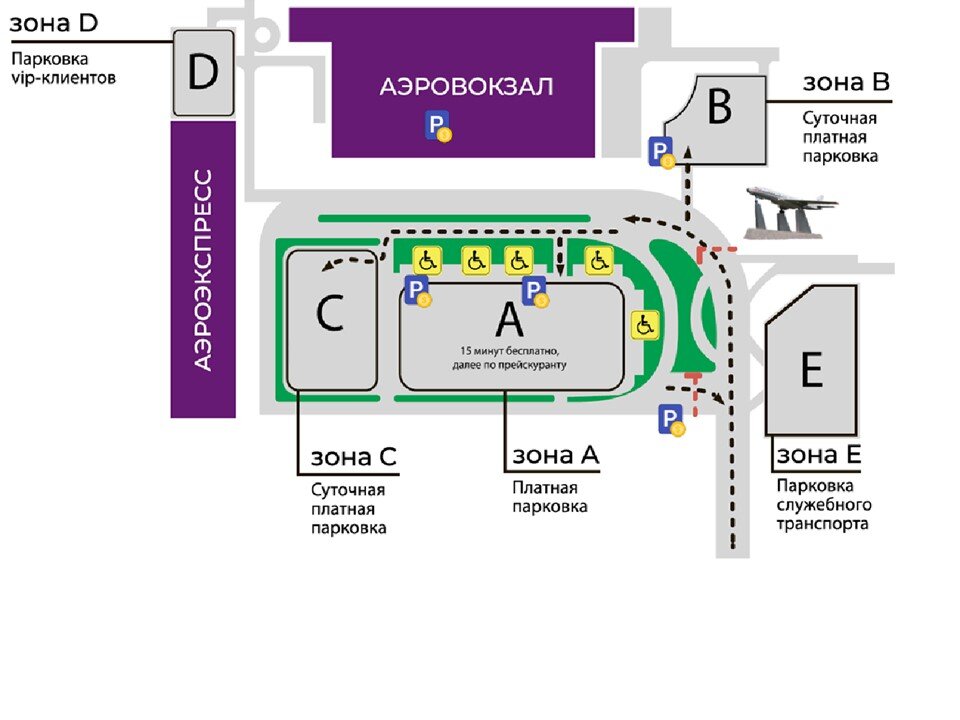 Схема парковок аэропорта