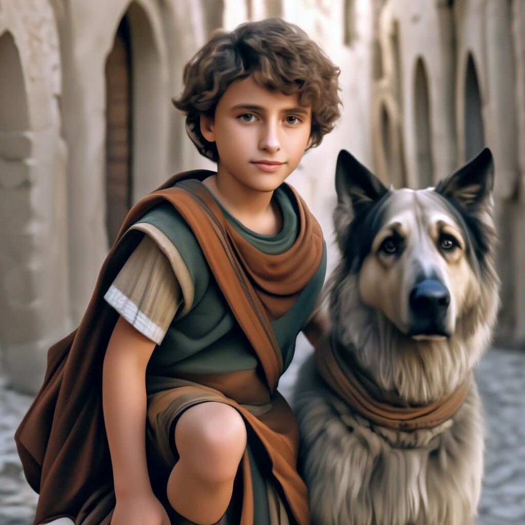 Вот так представляют Товию и его пса нейросети