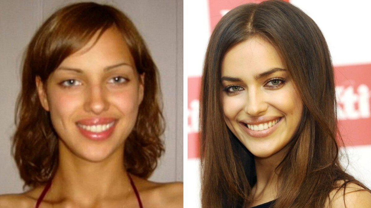    Ирина Шейк в юности и после того как стала знаменитой. Фото: gettyimages