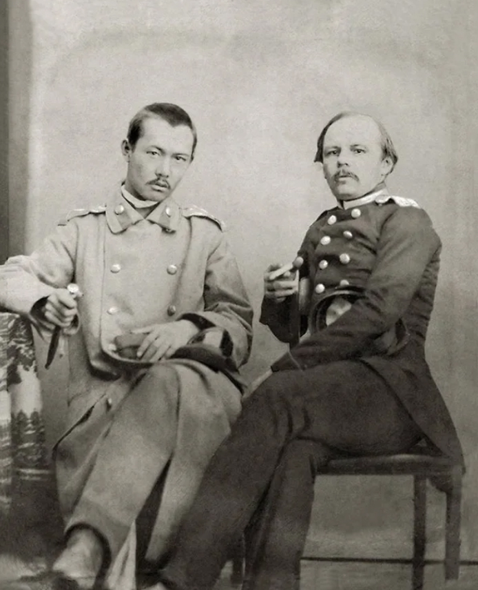 Ч. Ч. Валиханов и Ф. М. Достоевский. 1858 или 1859. Фото Соломона (Шлеймы) Лейбина.