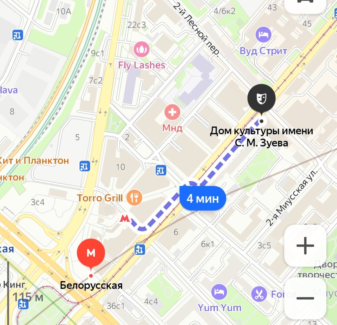 Адрес ДК им. Зуева на Яндекс карты