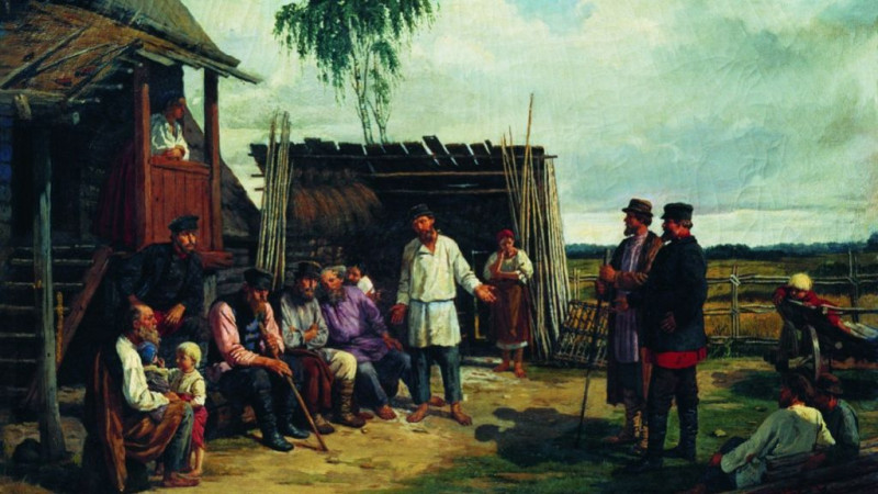 Ф. Журавлев. Крестьянская сходка